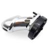 Silicone Chastity Cage for Men with 5 Adjustable Rings, Silver/Long view 4