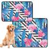 Reusable Dog Pee Pads, Non-Slip Car Floor Mats, 61 x 91.4 cm + 91.4 x 106.7 cm, Tropical Peach Flamingo, 2-Pack view 1