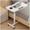 wanghaiyanBD Height-Adjustable Mobile Overbed Table with Wheels, Portable Hospital, Care and Reading Table for Bedside, Laptop, Sofa and Side Use view 1