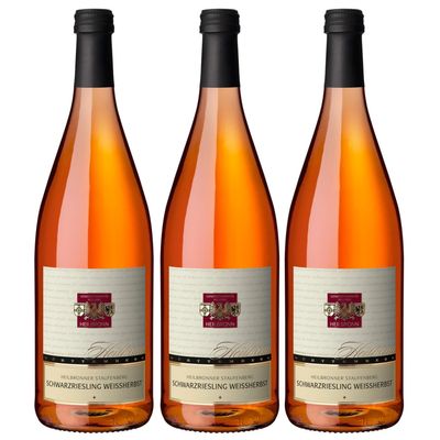 Heilbronner Staufenberg Schwarzriesling Weiherbst Fine-Fruity Rosé Wine, Germany, incl. FeinWert E-Book (6 x 1 L)
