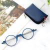 KoKoBin Folding Round Reading Glasses, Blue-Light Filtering, with Zipper Case, Blue, 2.00 Diopters view 4