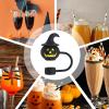 Pumpkin Straw Toppers, Halloween 3D Cartoon Straw Attachments view 4