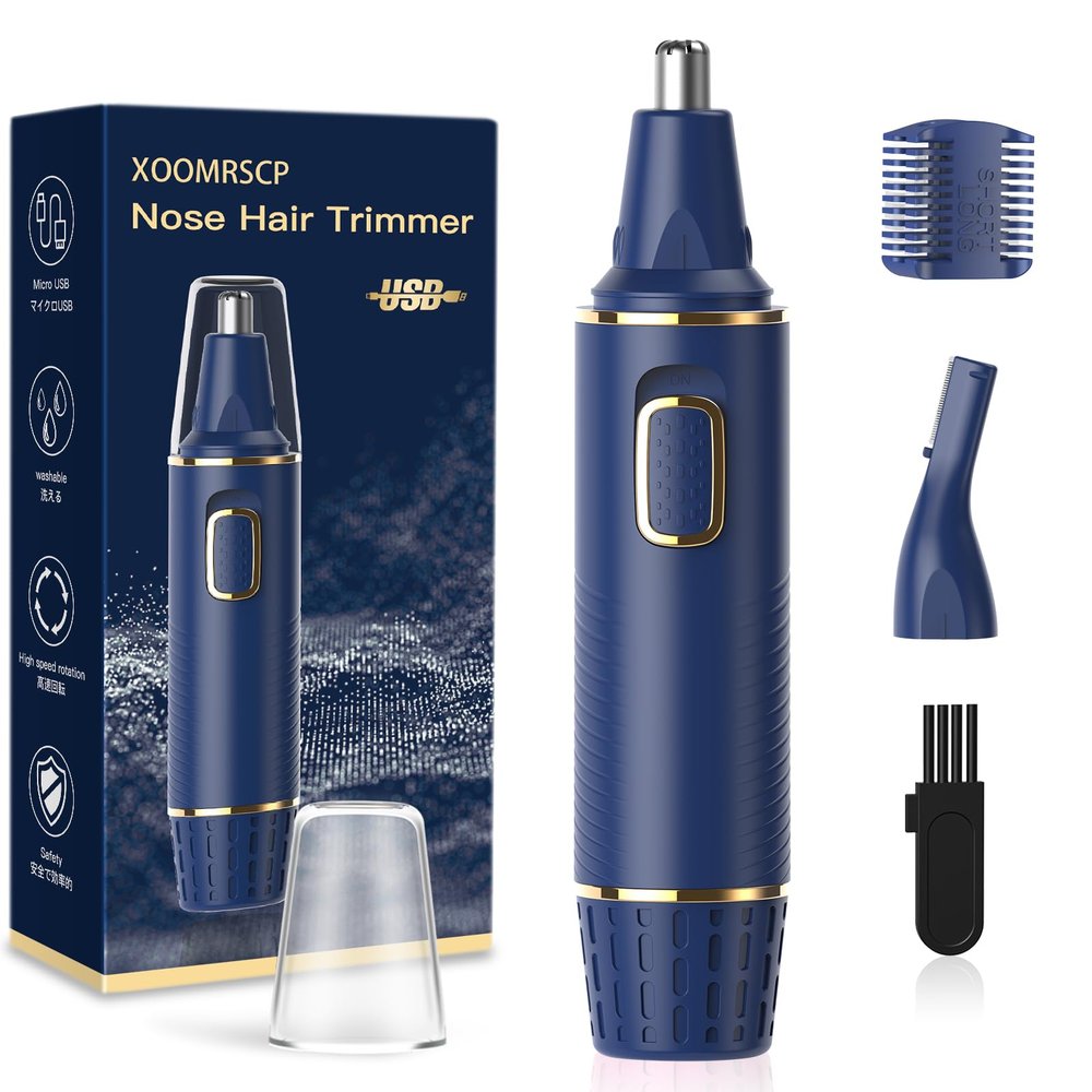 XOOMRSCP Nose Hair Trimmer for Men, 2024 Painless USB Rechargeable Nose and Ear Trimmer, IPX7 Waterproof