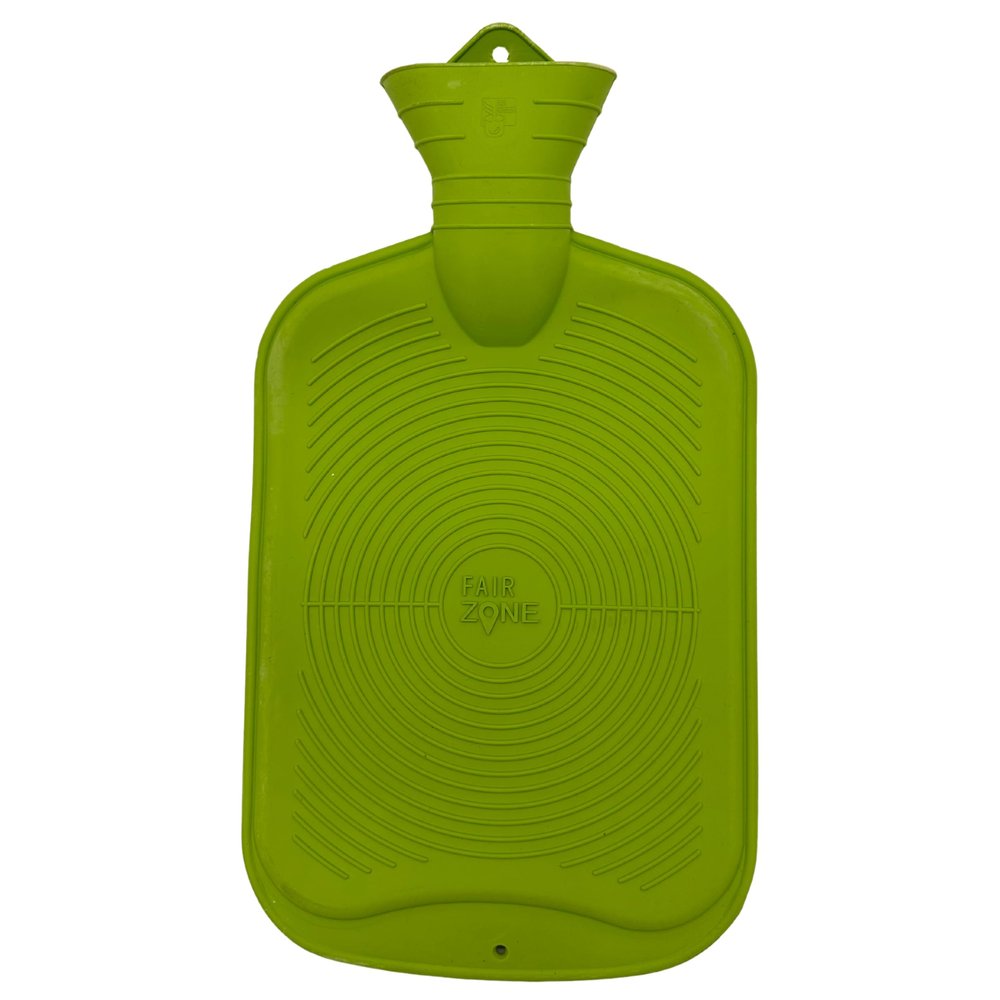 FAIR ZONE 2-Liter Hot Water Bottle, Green, No Cover