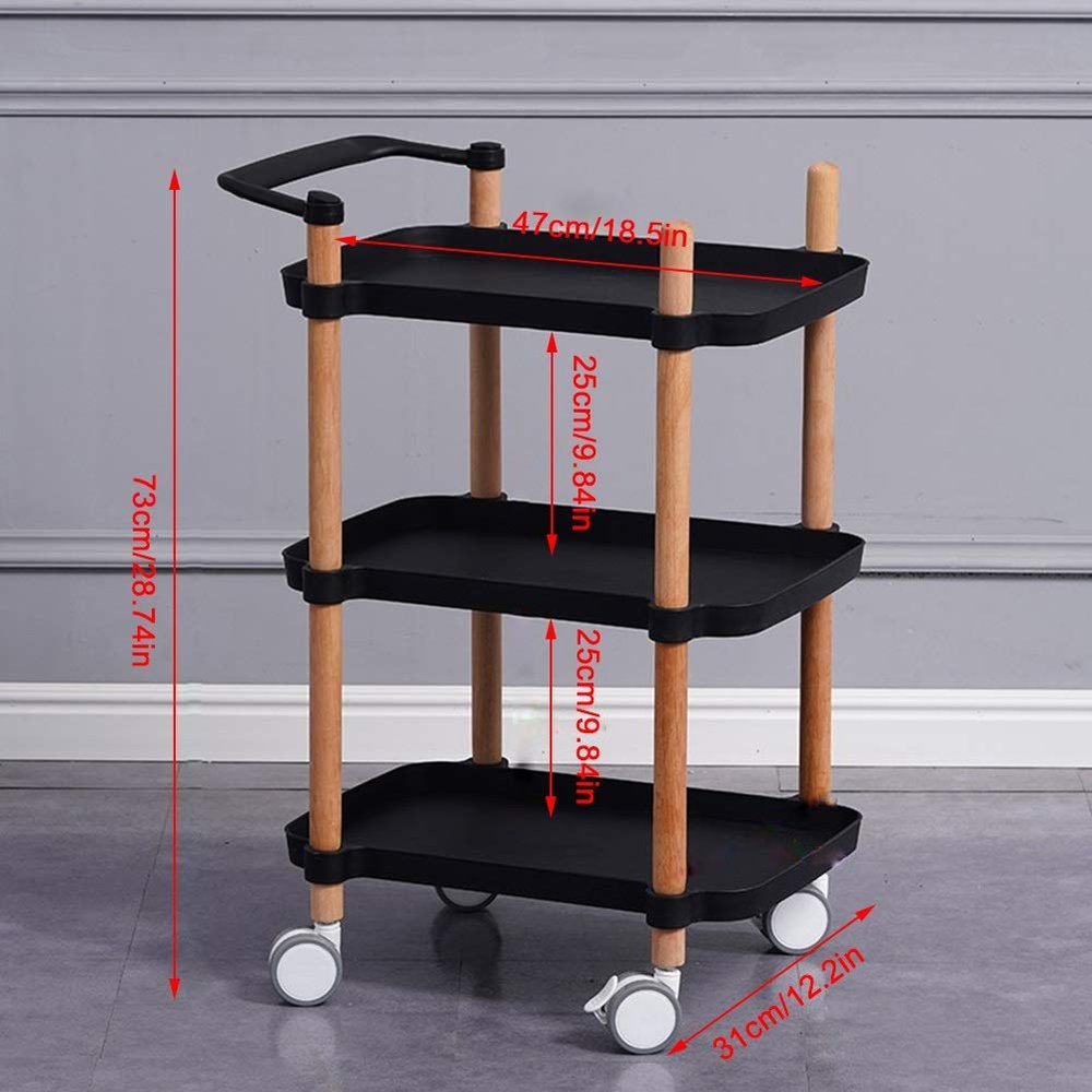 SXTYFBB 3-Tier Rolling Salon Trolley, No Handle