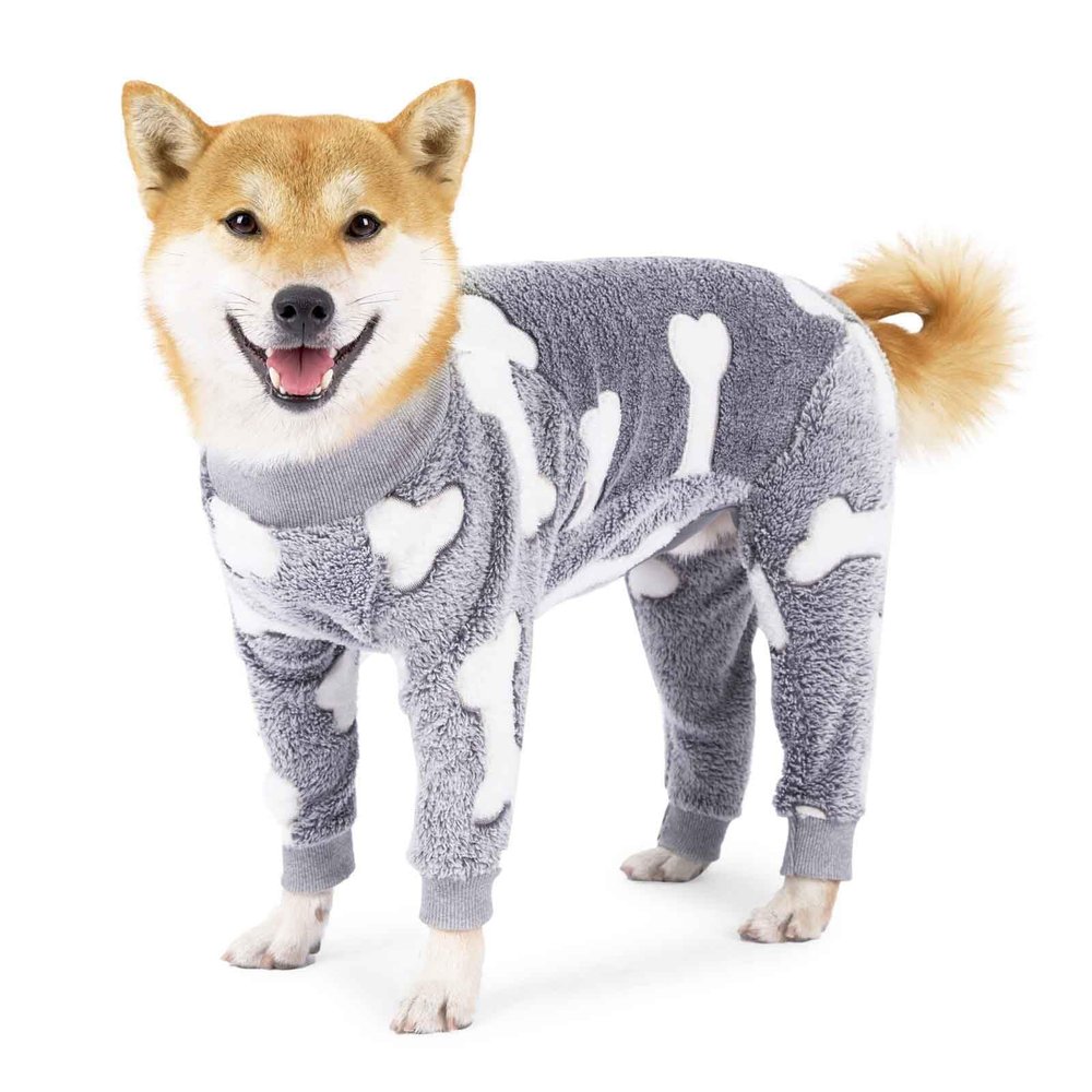 PJDDP Warm Winter Onesie for Dogs, Gray, 3XL