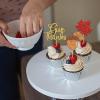 Totelux Glitter Thanksgiving Cupcake Toppers, Pumpkin, Maple Leaf & Turkey, Orange, Brown & Gold, 12 Pieces view 3