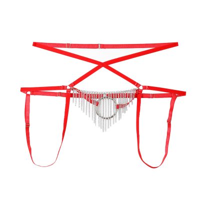 Men's Sexy Red Mini Jockstrap Thong, Ultra-Thin, One Size