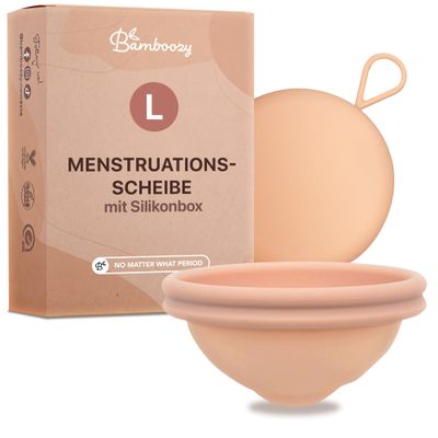 Bamboozy Menstrual Disc with Silicone Case (L) – Reusable Disc Made of 100% Medical-Grade Silicone – Sustainable & BPA-Free – For Sports, Swimming, and Intimacy