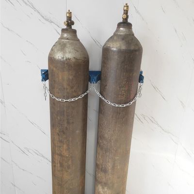 MZZKFC Oxygen Cylinder Holder, 10.6 in. Inlet Diameter, Steel Cylinder Rack with Safety Chain, 6-Pack, 25.6 x 7.9 in. (65 x 20 cm)