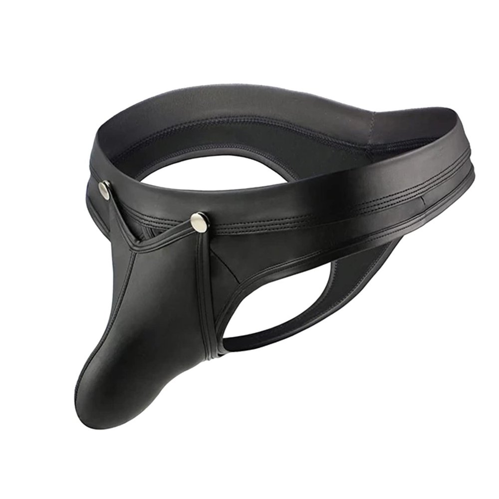 Men's Sexy Transparent Black Thong Loincloth, Size L