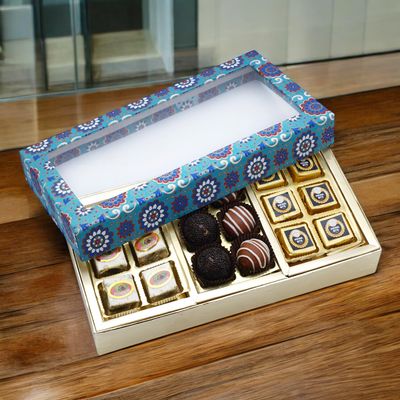 Ghasitaram Gifts Jaiccha 3-Part Printed Box of Bites and Exotic Sweets