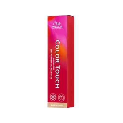 Wella Professionals Color Touch Pure Naturals Ammonia-Free Vegan Demi-Permanent Color with Metal Purifier, 4/0 Medium Brown Natural, 60 ml