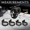MASTER SERIES Hard Stop Chastity Cage for Beginners, Men & Couples, Easy-Lock Ventilated Design, Various Ring Sizes, 8-Piece Set, Black view 4