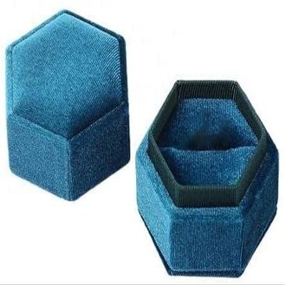 Vintage Velvet Hexagonal Jewelry Organizer and Box