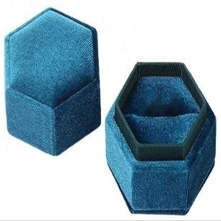 Vintage Velvet Hexagonal Jewelry Organizer and Box
