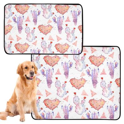 Reusable Dog Pee Pads for Indoor Use, Non-Slip, 24 x 36 in, Cactus, 2-Pack
