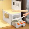Cat Cage with Litter Box - Sliding Door Design view 4