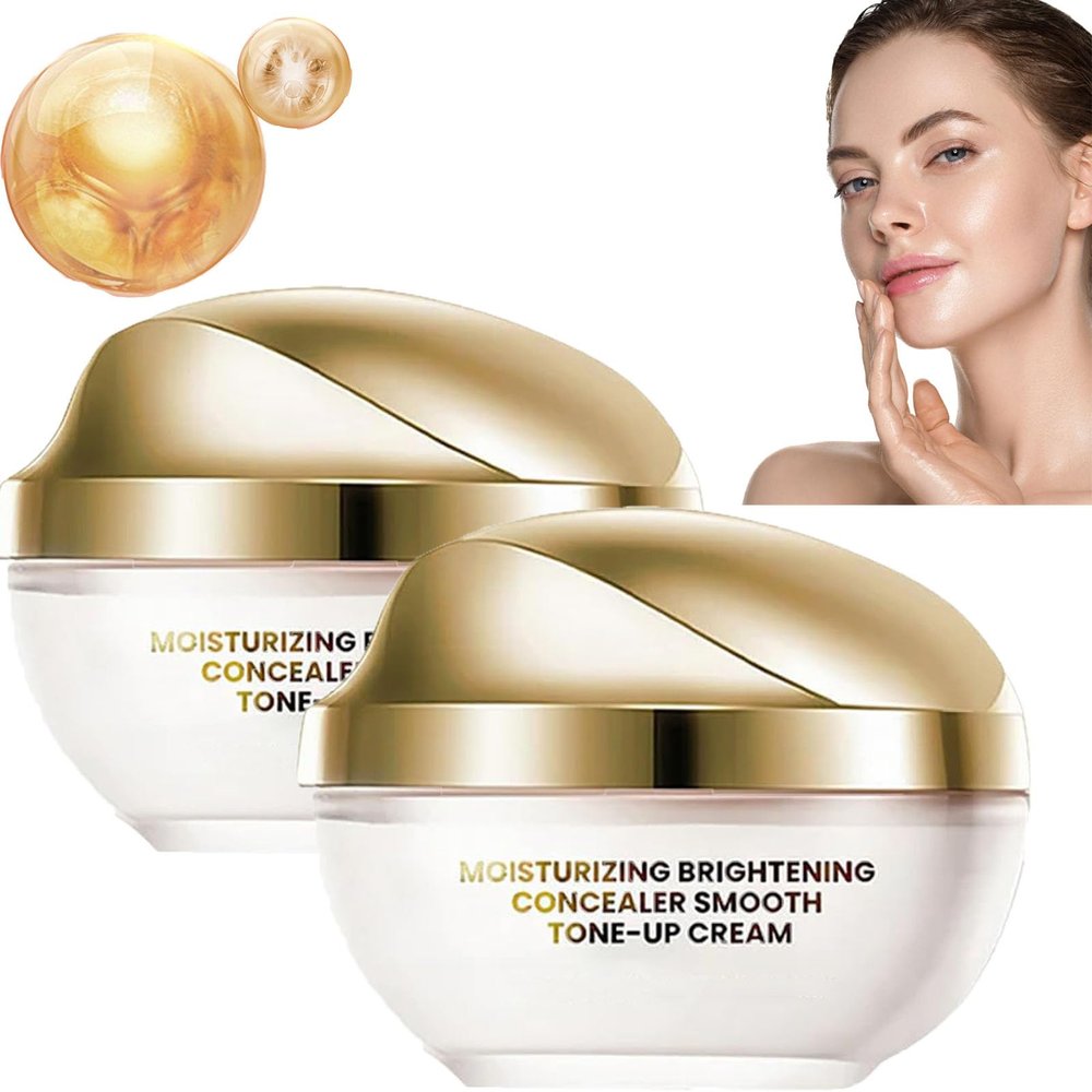 Ownawant Cream Makeup Concealer, Hydrating Brightening Tone-Up Cream, All Skin Types, 2 Pieces