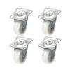 djgkENVQ Chair Casters for Desks, 1.18 in, Nylon, Top Plate Mount, No Brakes, White, 26 lb Capacity, 4 pcs view 1