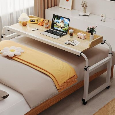 Adjustable Overbed Desk, 115–210 cm, 4 Wheels, Height-Adjustable 65–95 cm