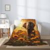 YYHWHJDE Super Soft Elephant and Sunflower Blanket, 101.6 x 76.2 cm view 3