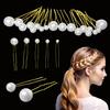 Trimming Shop 18-Piece Mixed-Size Pearl Hair Pins with Gold-Tone Pins view 1