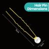 Trimming Shop 18-Piece Mixed-Size Pearl Hair Pins with Gold-Tone Pins view 2
