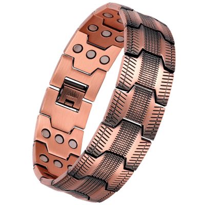 Jeracol Men's Copper Bracelet with 3 Ultra-Strong Magnets, 99% Pure Copper, Masculine Design, Size Adjustment Tool and Gift Box