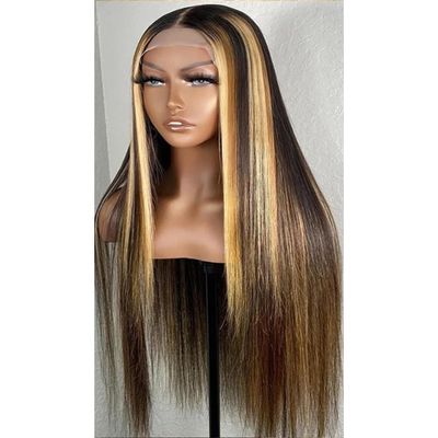 30 32-Inch Women's Ombre Lace Heat-Resistant Natural-Looking Wig, 5x5 24-Inch