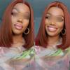 Short Brown Peruvian Straight Lace-Front Human Hair Bob Wig view 2