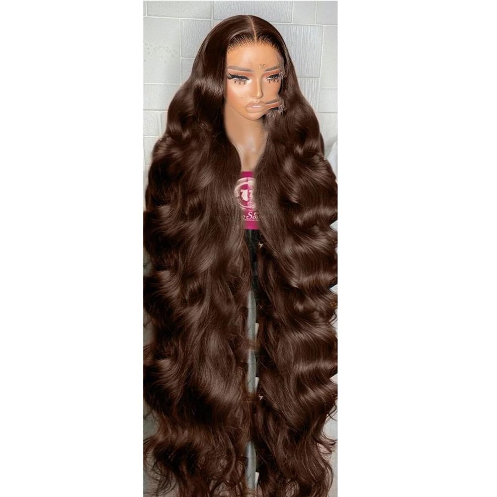 Body Wave Lace Front Human Hair Wig, Lace Frontal Glueless Natural Hair Wig, Synthetic Wig, 13x6 Lace Wig, 24 Inches, #250 Density