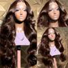Body Wave Lace Front Human Hair Wig, Lace Frontal Glueless Natural Hair Wig, Synthetic Wig, 13x6 Lace Wig, 24 Inches, #250 Density view 2
