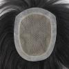 Men's Natural-Looking Human Hair Toupee, Silk Base, Straight Hair view 3