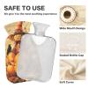 Hot Water Bottle with Cute Birds and Sunflowers, Soft Cover and Bed Warmer, Menstrual Cramp Relief, 2 L view 4