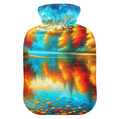 Hot Water Bottle with Autumn Lake Reflection, 1 L