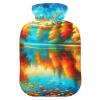 Hot Water Bottle with Autumn Lake Reflection, 1 L view 1