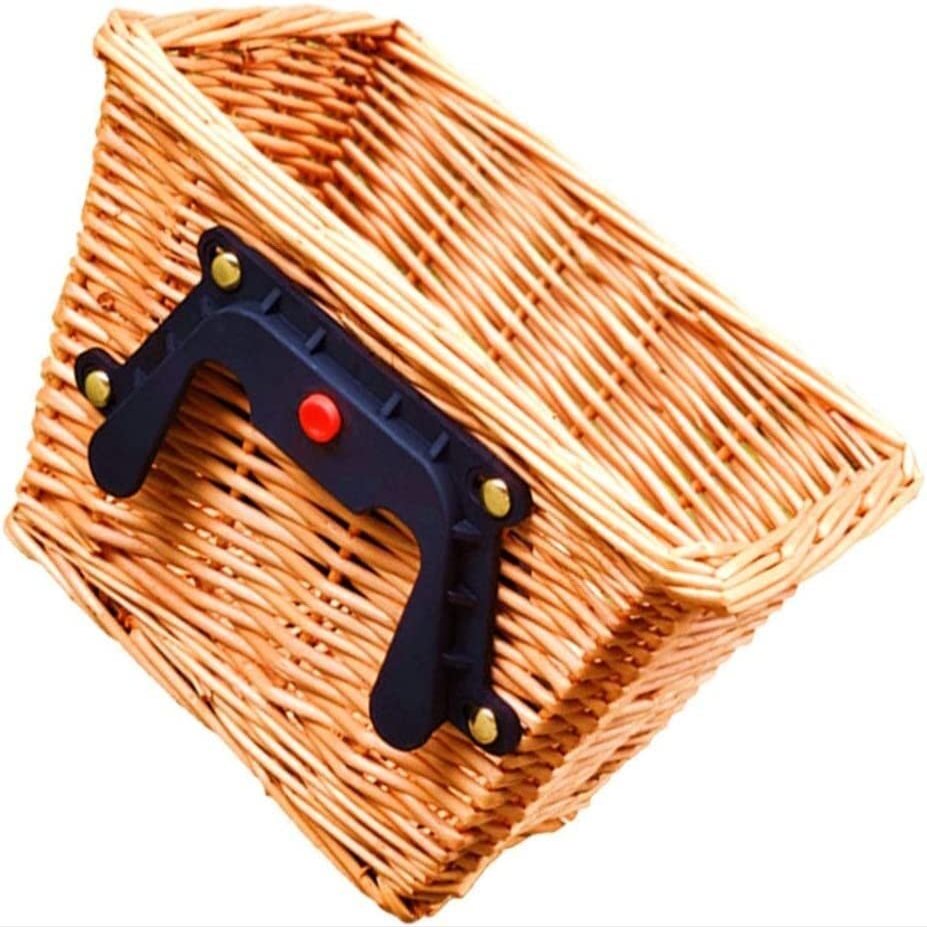 JVNALwnkv Handwoven Rattan Bicycle Front Basket