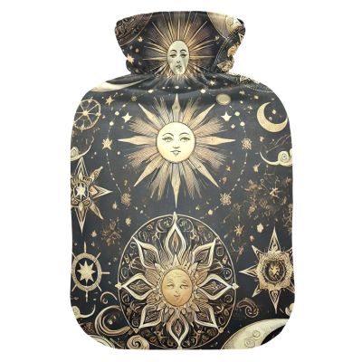 Hot Water Bottle with Velvet Cover for Neck and Shoulder Pain Relief, 1 Liter