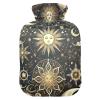 Hot Water Bottle with Velvet Cover for Neck and Shoulder Pain Relief, 1 Liter view 1