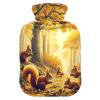 Herbststichhrner Wald Hot Water Bottle with Soft Cover, 2 L view 1