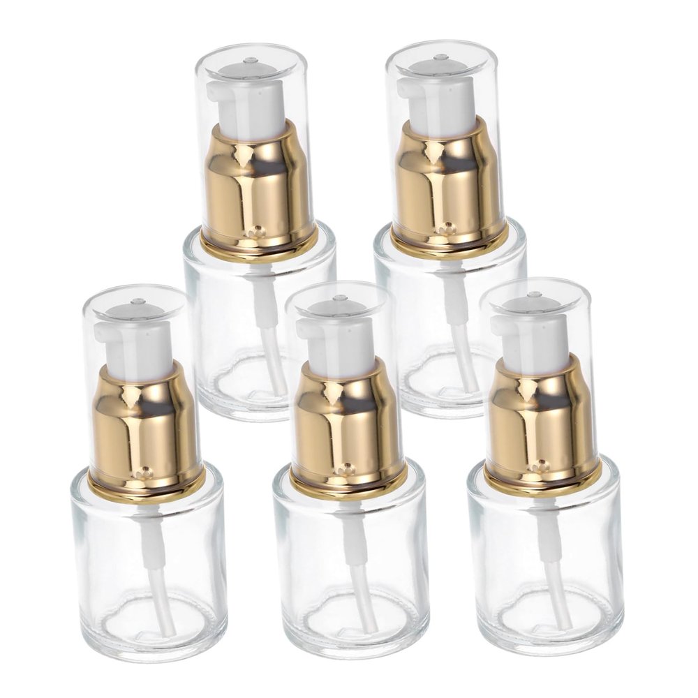 PAMINGONO 5 Empty Glass Pump Bottles, 20 ml