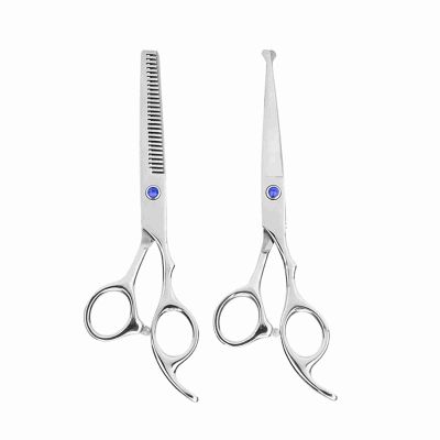 17.5 cm Stainless Steel Hair-Cutting Scissors Set with Blue Screw