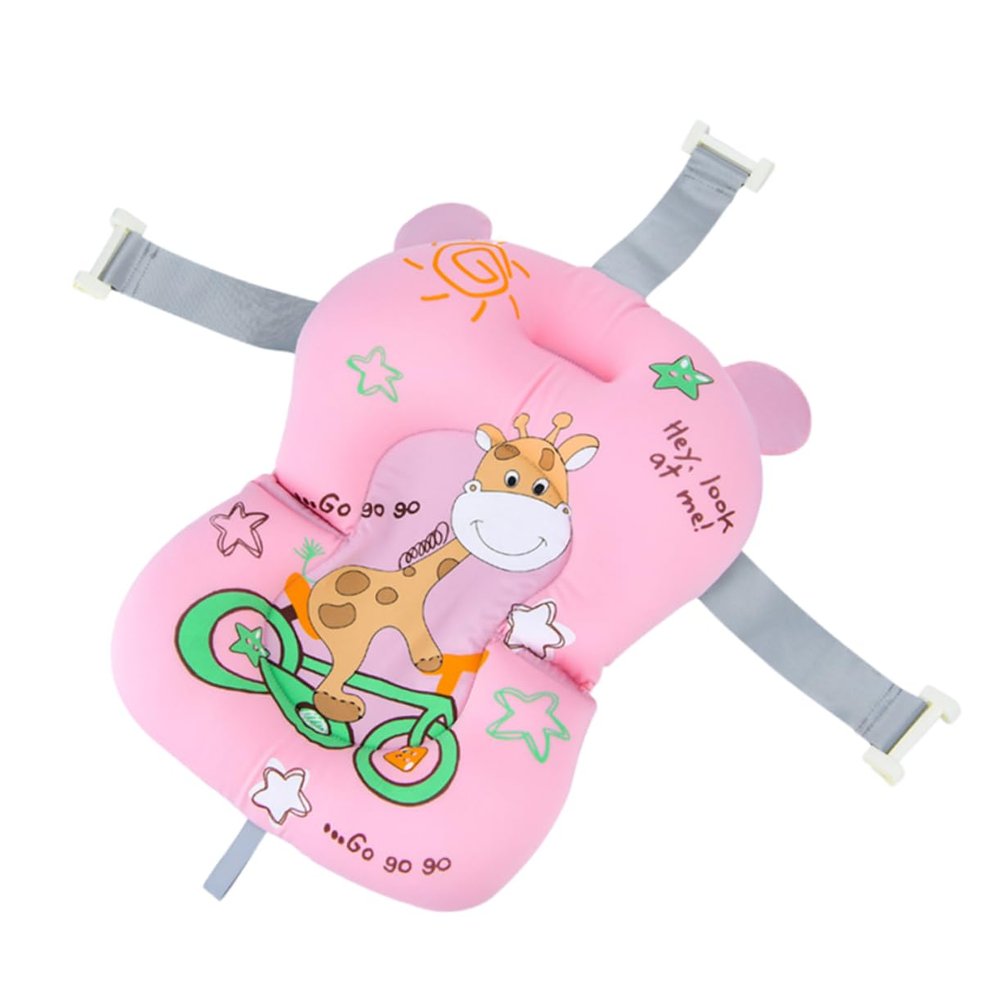 Abaodam Non-Slip Baby Bathtub Support Mat, Fabric, Pink, Comfortable, Supportive, Easy to Attach