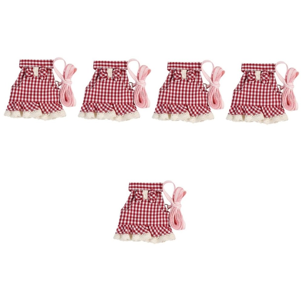 INOOMP 5-Piece Pet Harness Set for Small Pets, Adjustable and Comfortable, for Hamsters, Rabbits and Ferrets, Outdoor Activities and Training