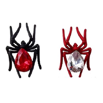 Begchy Retro Alloy Spider Ornaments with Studs, Black & Red
