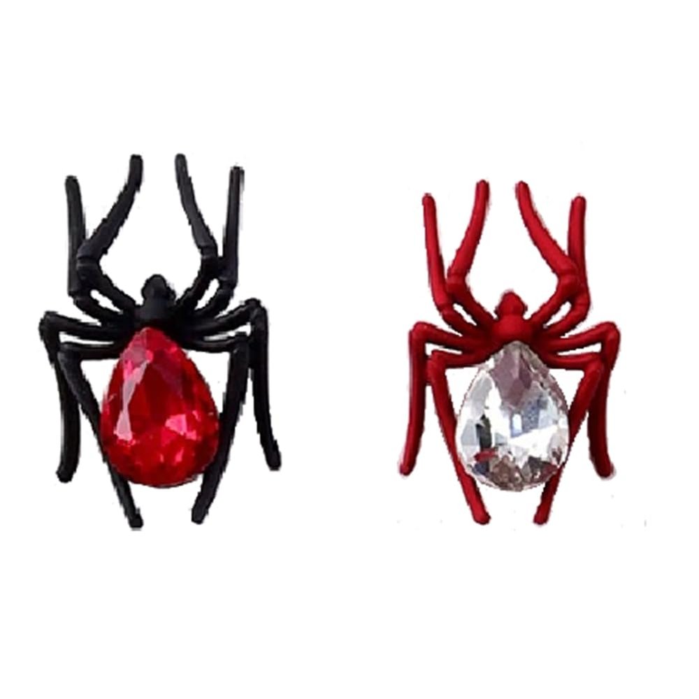 Begchy Retro Alloy Spider Ornaments with Studs, Black & Red
