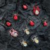 Begchy Retro Alloy Spider Ornaments with Studs, Black & Red view 4