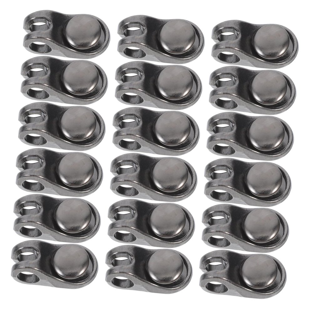 Shoe and Boot Lace Hooks, Alloy, 20-Piece Set, Black
