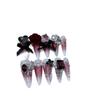 European & American Wine-Red Heavy-Industry Full-Drill Armor Press-On Nails (S) view 1